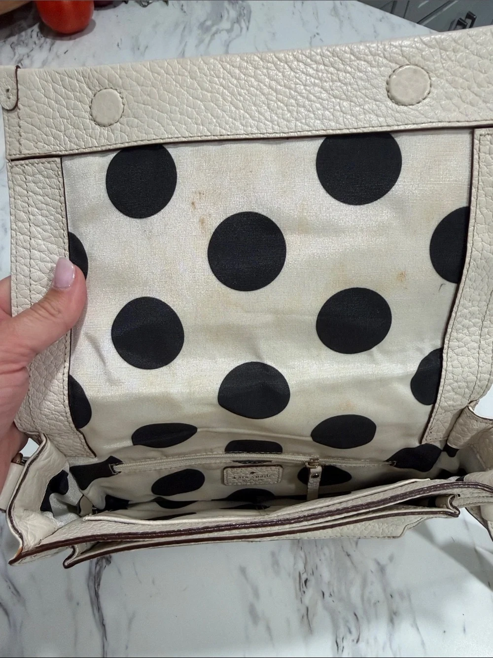 kate spade Pebbled Leather Crossbody in Cream